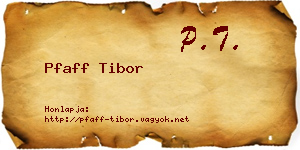 Pfaff Tibor névjegykártya