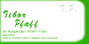 tibor pfaff business card